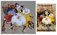 Poster & Shaped Jigsaw Clowns Sandow Trocadero at Vaudeville